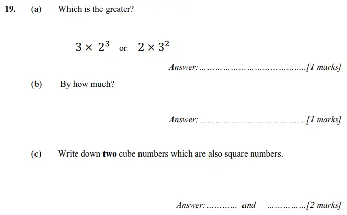 Question 19(a,b,c) - Merchant Taylors – Maths Specimen Paper 2 - 2024