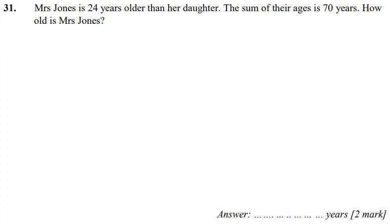 Question 31 - Merchant Taylors – Maths Specimen Paper 2 - 2024
