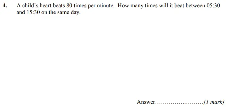Question 4 - Merchant Taylors’ School - 11+ Maths Practice Paper 1 – 2023