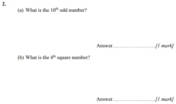 Question 2(a,b) - Merchant Taylors’ School – 11+ Maths practice paper-2 – 2023