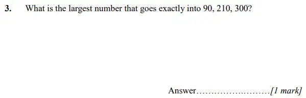 Question 3 - Merchant Taylors’ School – 11+ Maths practice paper-2 – 2023