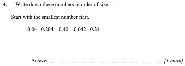 Question 4 - Merchant Taylors’ School – 11+ Maths practice paper-2 – 2023