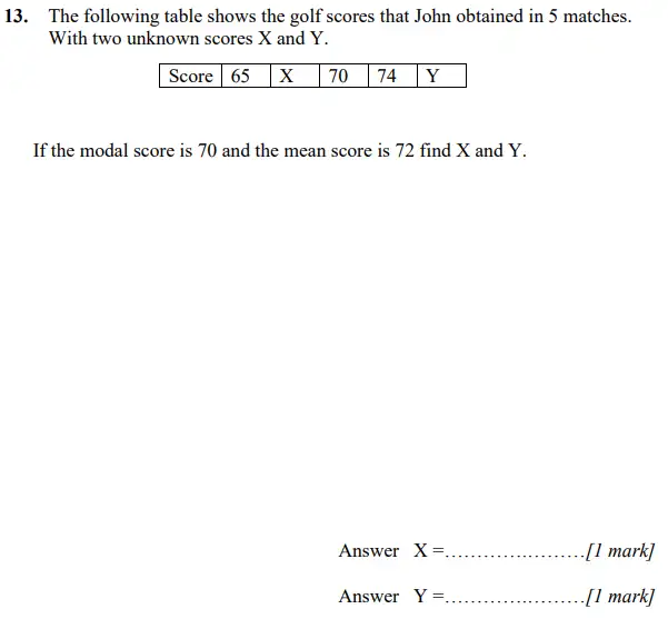 Question 13 - Merchant Taylors’ School – 11+ Maths practice paper-2 – 2023