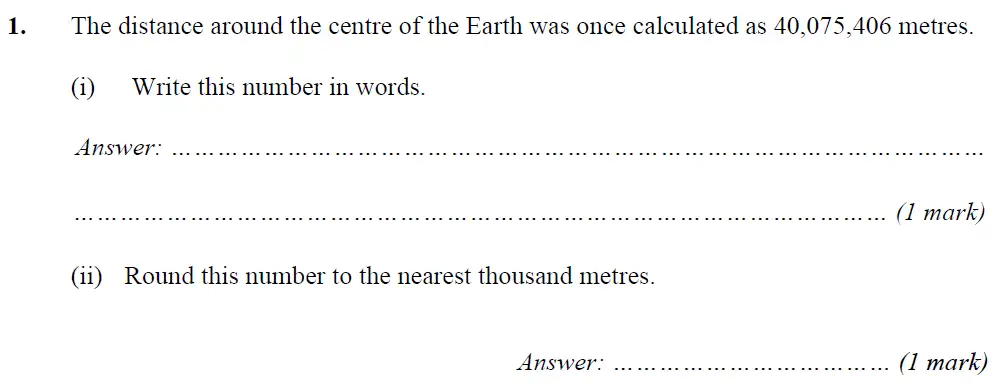 Question 1(i,ii) - Merchant Taylors School 11 Plus Maths Entrance Examination 2021