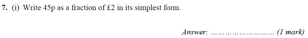 Question 7(i) - Merchant Taylors School 11 Plus Maths Entrance Examination 2021