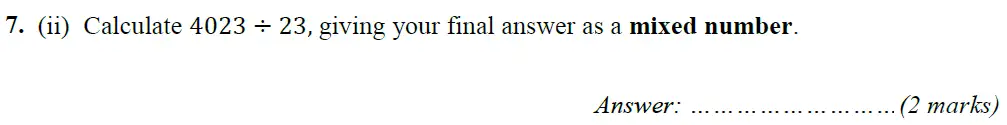 Question 7(ii) - Merchant Taylors School 11 Plus Maths Entrance Examination 2021