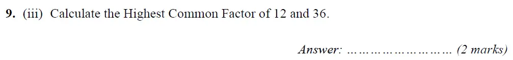 Question 9(iii) - Merchant Taylors School 11 Plus Maths Entrance Examination 2021