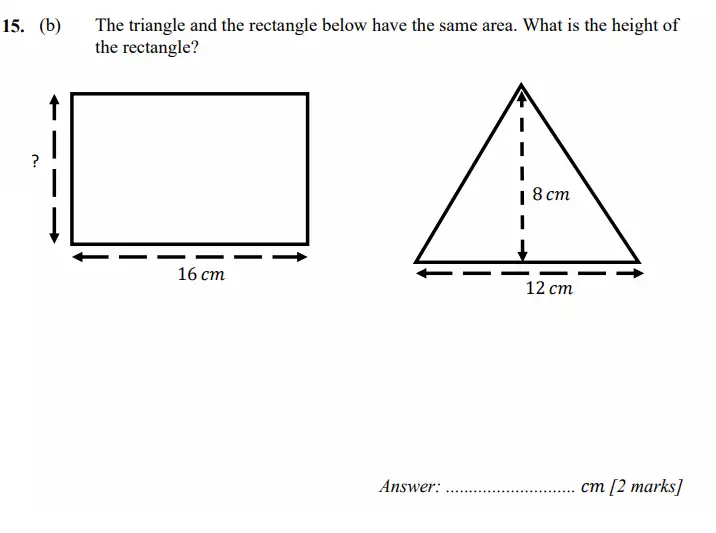 Question 15(b) - Merchant Taylors School - 11+ Exam Maths Specimen Paper 1 - 2026