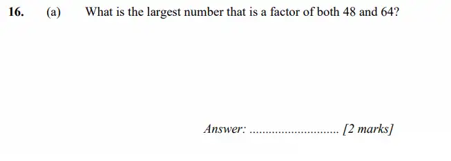 Question 16(a) - Merchant Taylors School - 11+ Exam Maths Specimen Paper 1 - 2026