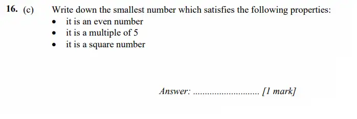 Question 16(c) - Merchant Taylors School - 11+ Exam Maths Specimen Paper 1 - 2026