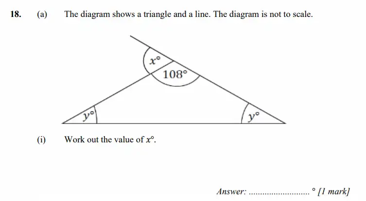 Question 18(a.i) - Merchant Taylors School - 11+ Exam Maths Specimen Paper 1 - 2026