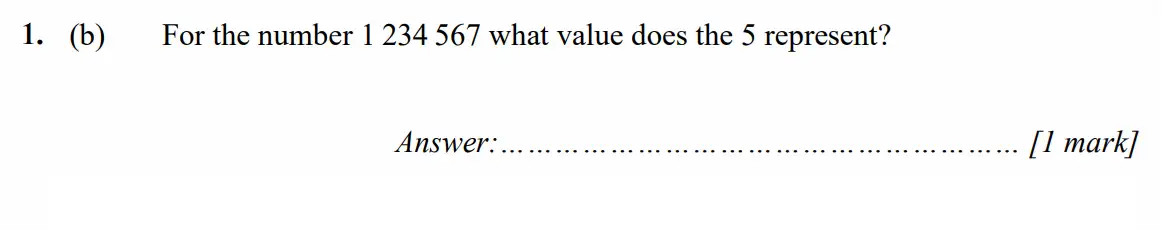 Question 1(b) - Merchant Taylors School - 11+ Exam Maths Specimen Paper 1 - 2026