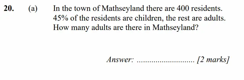 Question 20(a) - Merchant Taylors School - 11+ Exam Maths Specimen Paper 1 - 2026