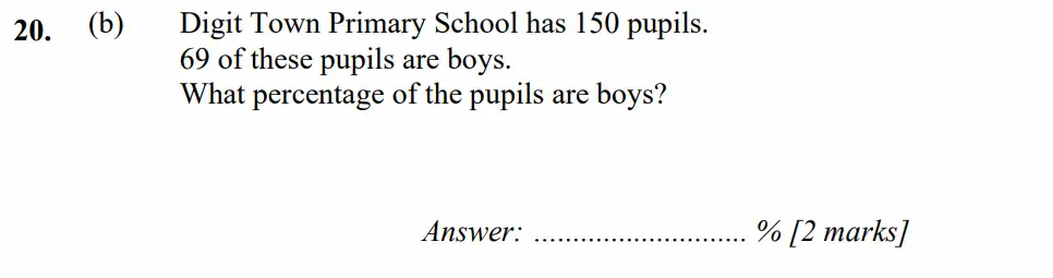 Question 20(b) - Merchant Taylors School - 11+ Exam Maths Specimen Paper 1 - 2026