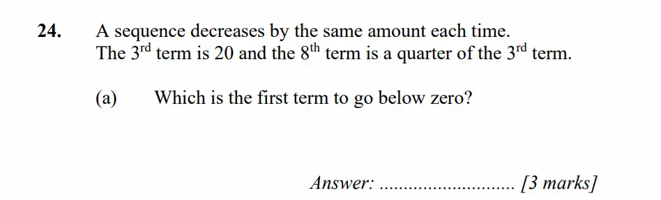 Question 24(a) - Merchant Taylors School - 11+ Exam Maths Specimen Paper 1 - 2026