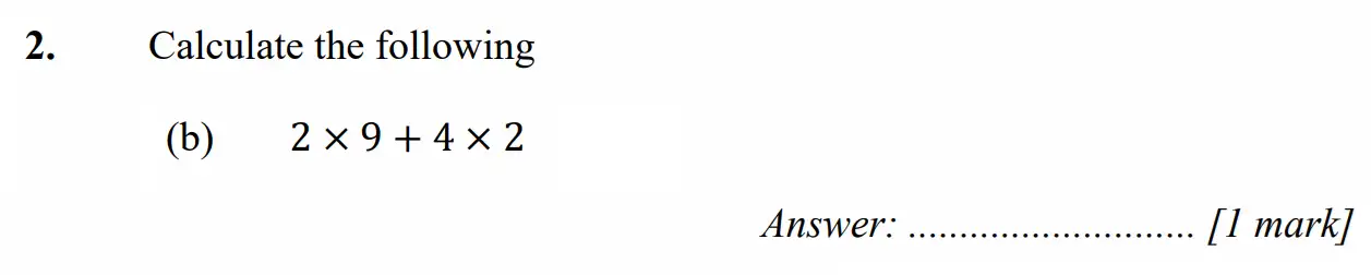 Question 2(b) - Merchant Taylors School - 11+ Exam Maths Specimen Paper 1 - 2026