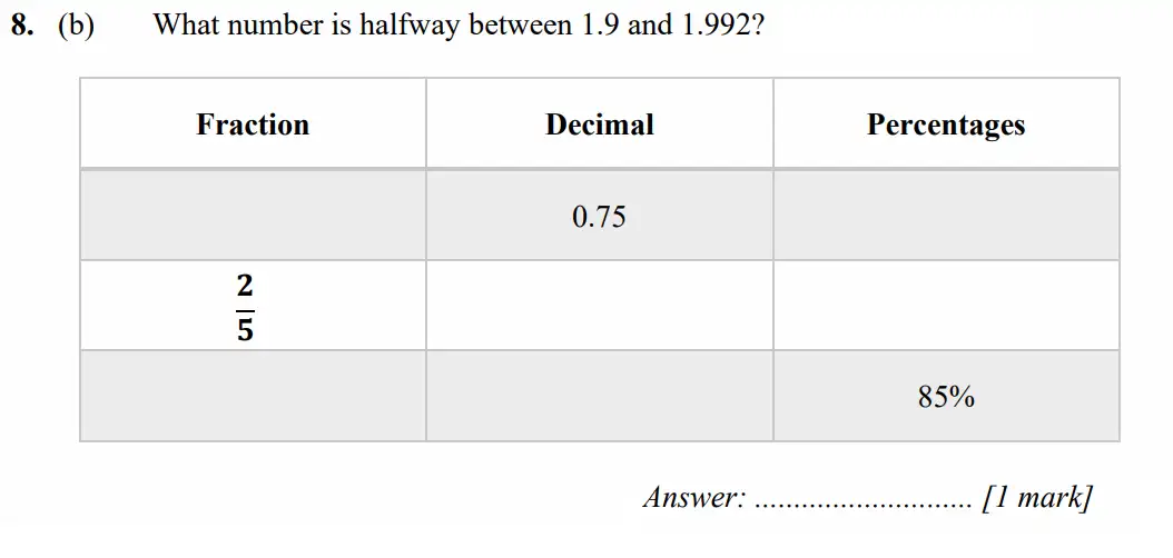 Question 8(b) - Merchant Taylors School - 11+ Exam Maths Specimen Paper 1 - 2026