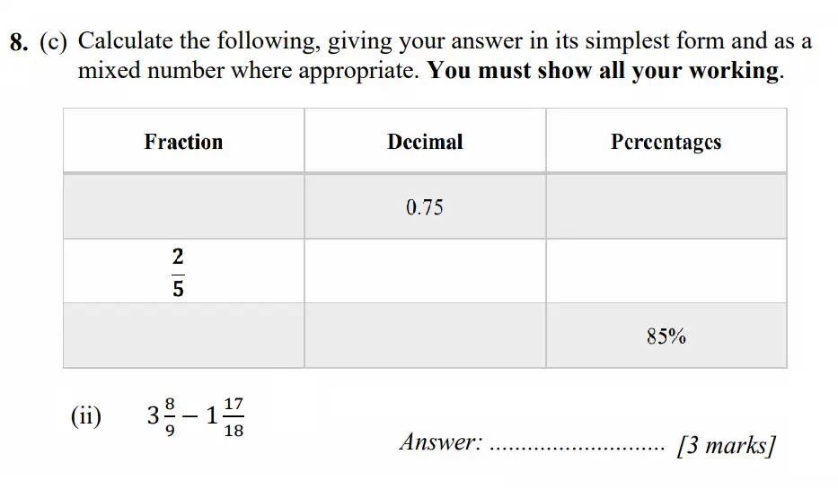 Question 8(c.ii) - Merchant Taylors School - 11+ Exam Maths Specimen Paper 1 - 2026