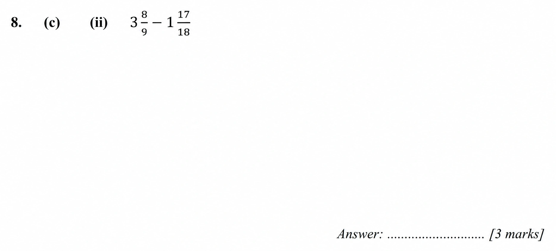 Question 8(c.ii) - Merchant Taylors School - 11+ Exam Maths Specimen Paper 1 - 2026