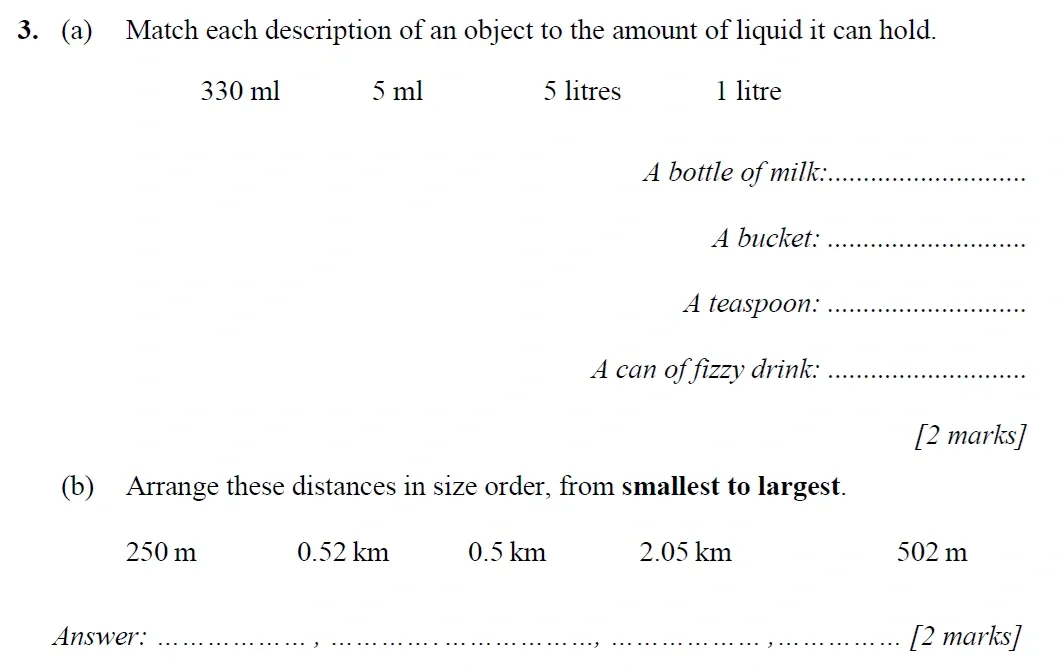 Question 03(a,b) - Merchant Taylors School - 11+ Maths Specimen Paper 2 - 2025