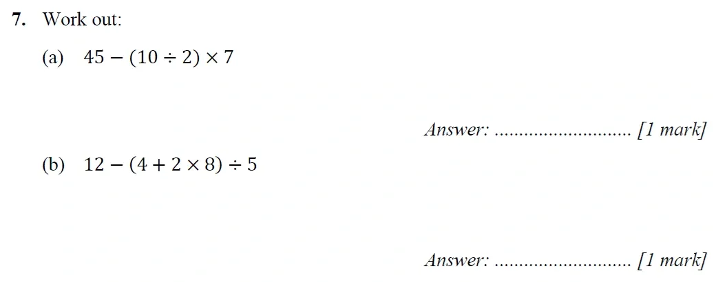 Question 07(a,b) - Merchant Taylors School - 11+ Maths Specimen Paper 2 - 2025