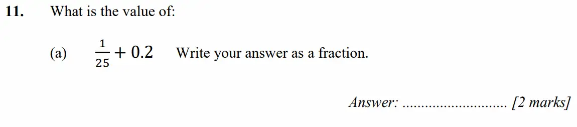 Question 11(a) - Merchant Taylors School - 11+ Exam Maths Specimen Paper 2 - 2026