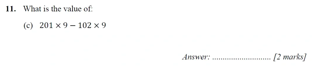 Question 11(c) - Merchant Taylors School - 11+ Maths Specimen Paper 2 - 2025