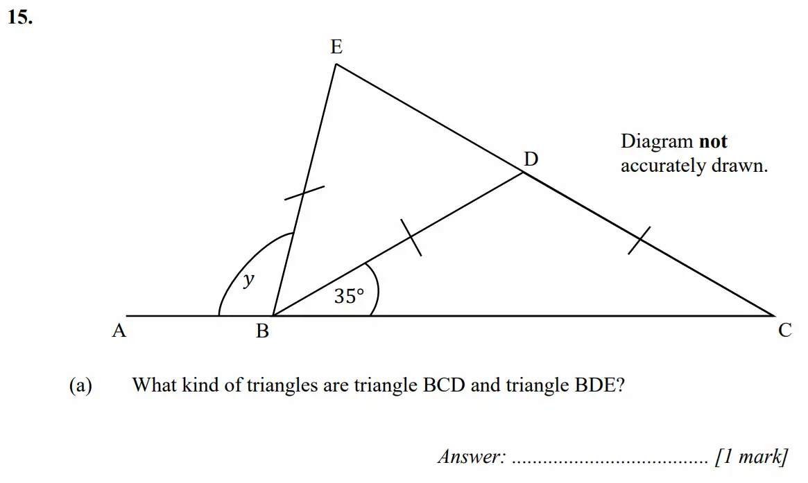 Question 15(a) - Merchant Taylors School - 11+ Exam Maths Specimen Paper 2 - 2026