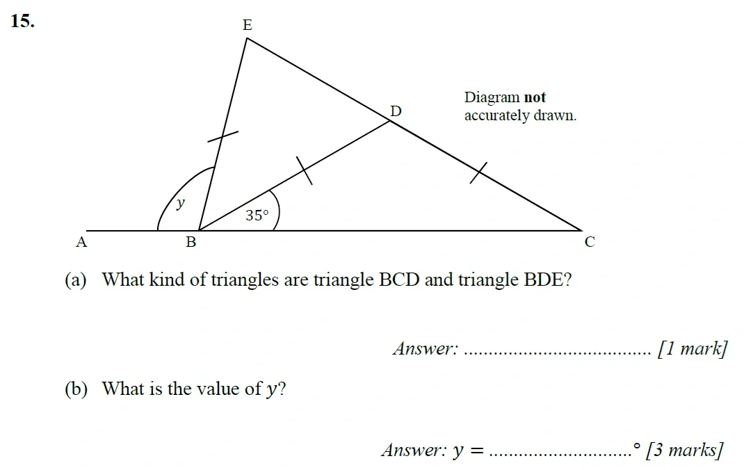 Question 15(a,b) - Merchant Taylors School - 11+ Maths Specimen Paper 2 - 2025