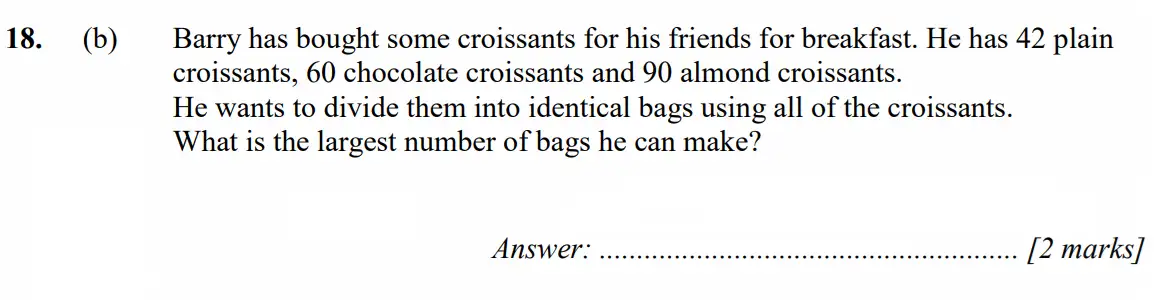 Question 18(b) - Merchant Taylors School - 11+ Exam Maths Specimen Paper 2 - 2026
