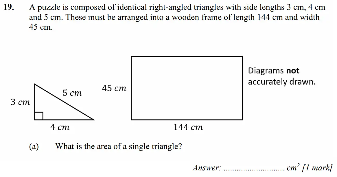 Question 19(a) - Merchant Taylors School - 11+ Exam Maths Specimen Paper 2 - 2026