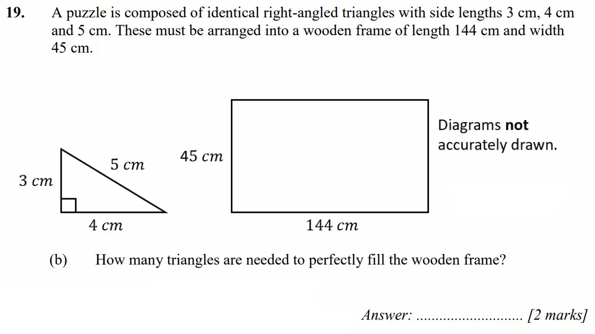Question 19(b) - Merchant Taylors School - 11+ Exam Maths Specimen Paper 2 - 2026