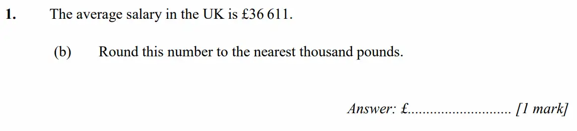 Question 1(b) - Merchant Taylors School - 11+ Exam Maths Specimen Paper 2 - 2026