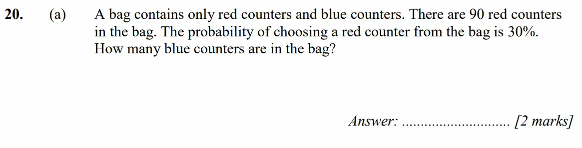 Question 20(a) - Merchant Taylors School - 11+ Exam Maths Specimen Paper 2 - 2026