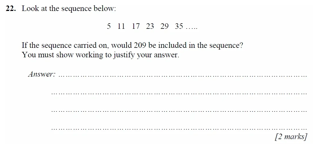 Question 22 - Merchant Taylors School - 11+ Maths Specimen Paper 2 - 2025