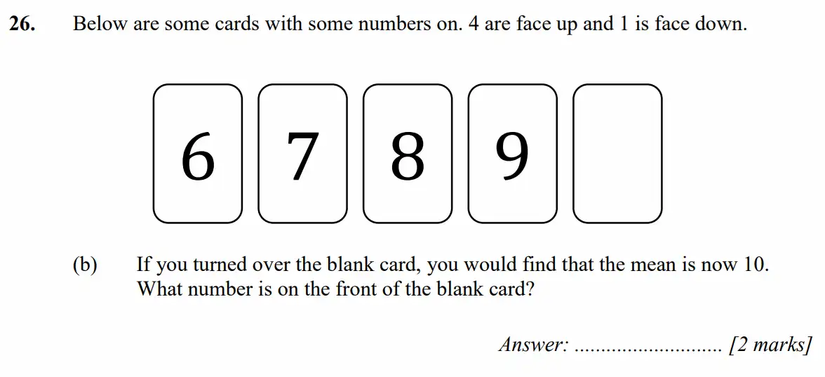 Question 26(b) - Merchant Taylors School - 11+ Exam Maths Specimen Paper 2 - 2026