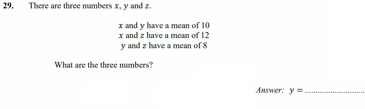 Question 29(b) - Merchant Taylors School - 11+ Exam Maths Specimen Paper 2 - 2026