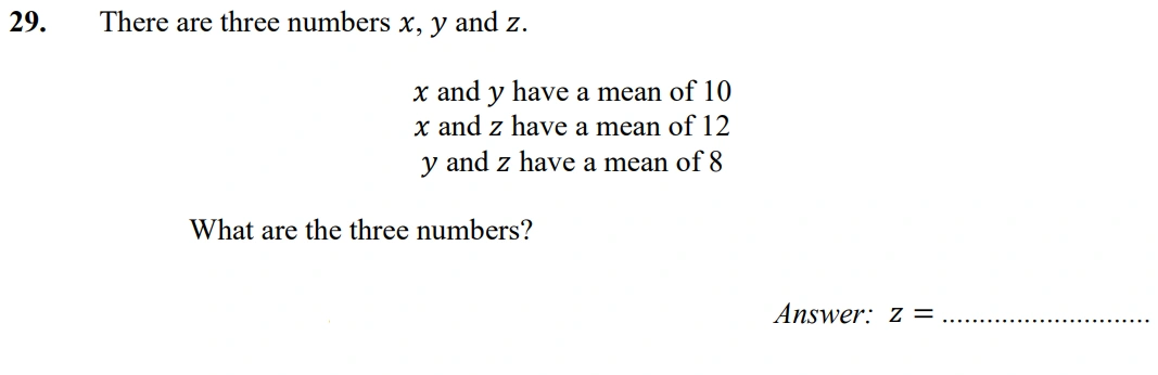 Question 29(c) - Merchant Taylors School - 11+ Exam Maths Specimen Paper 2 - 2026
