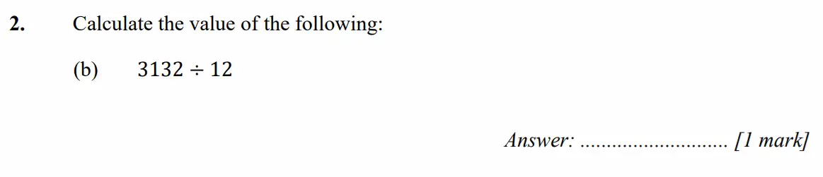 Question 2(b) - Merchant Taylors School - 11+ Exam Maths Specimen Paper 2 - 2026