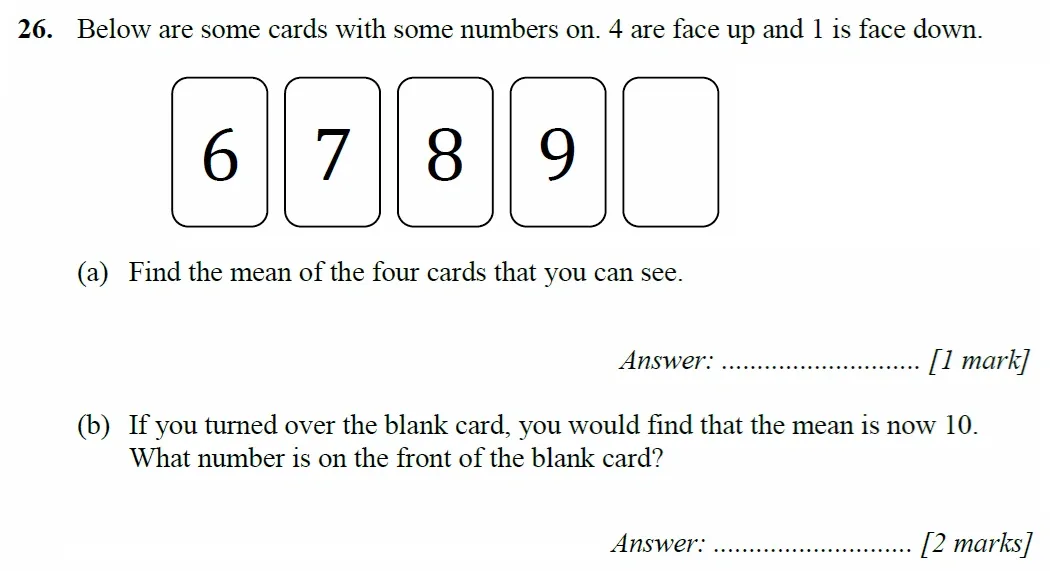 Question 26(a,b) - Merchant Taylors School - 11+ Maths Specimen Paper 2 - 2025