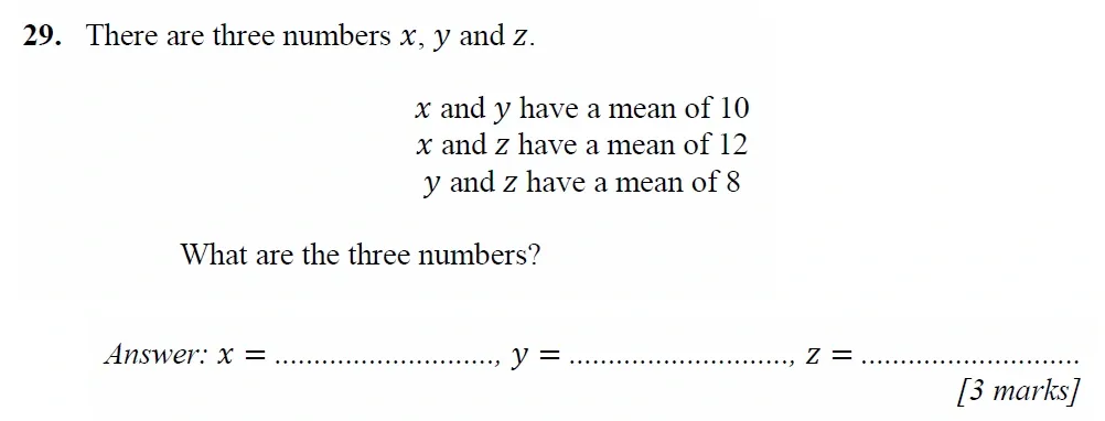 Question 29 - Merchant Taylors School - 11+ Maths Specimen Paper 2 - 2025