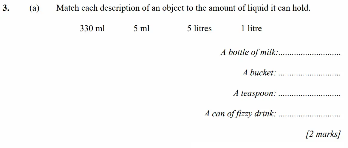 Question 3(a) - Merchant Taylors School - 11+ Exam Maths Specimen Paper 2 - 2026