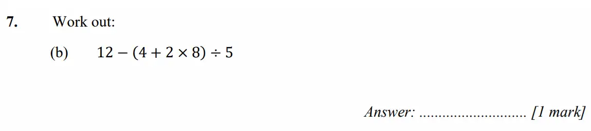 Question 7(b) - Merchant Taylors School - 11+ Exam Maths Specimen Paper 2 - 2026