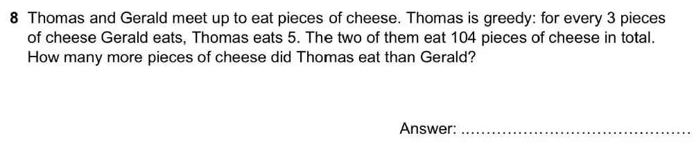 Question 8 - North London Collegiate School 11+ Exam Maths Paper 2020