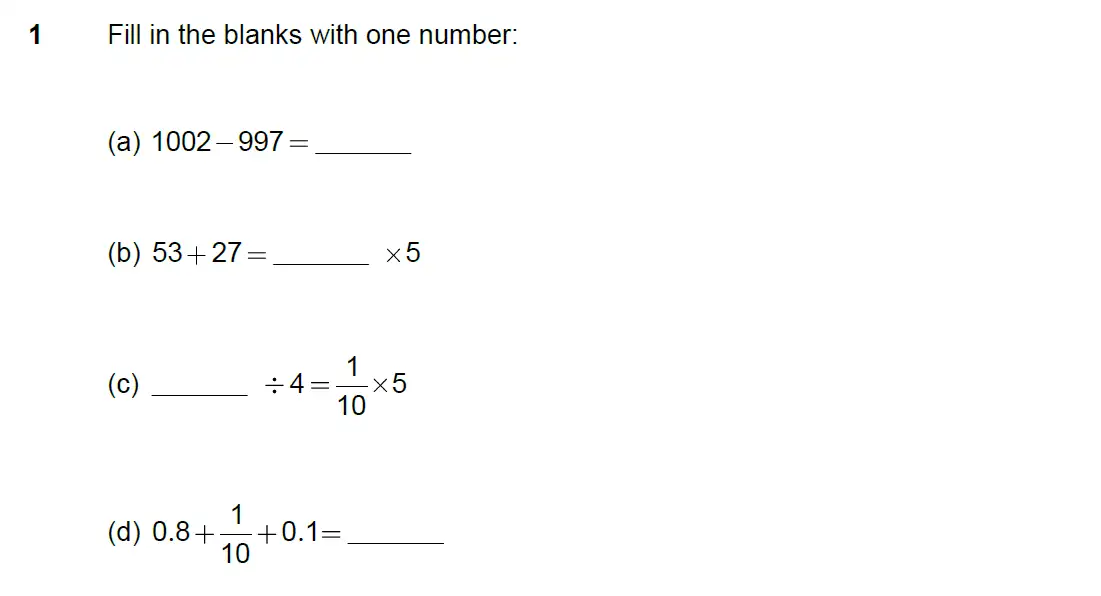 Question 1(a,b,c,d) - North London Collegiate School 11+ Exam Paper - 2024