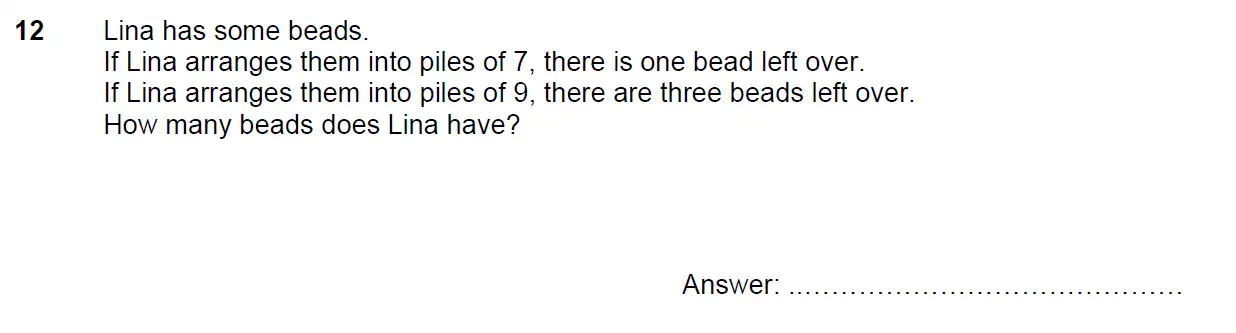 Question 12 - North London Collegiate School 11+ Exam Paper - 2024