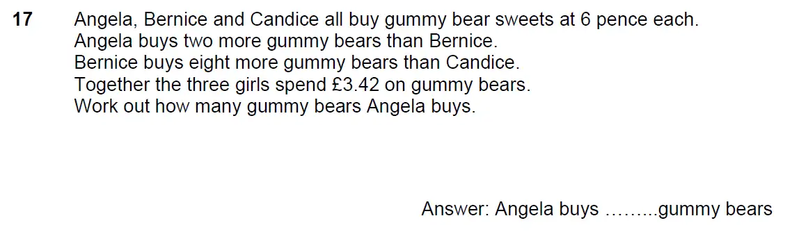 Question 17 - North London Collegiate School - 11 Plus Maths Exam Paper - 2025