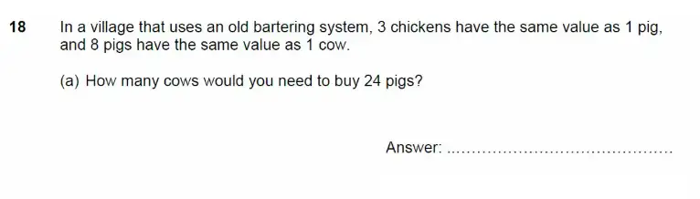 Question 18(a) - North London Collegiate School - 11 Plus Maths Exam Paper - 2026