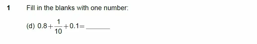 Question 1(d) - North London Collegiate School - 11 Plus Maths Exam Paper - 2026