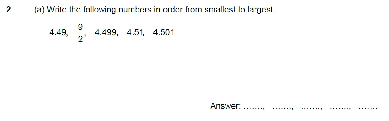 Question 2(a) - North London Collegiate School 11+ Exam Paper - 2024